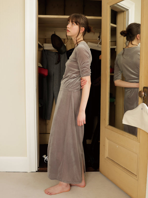 Soft Velour Straight Skirt