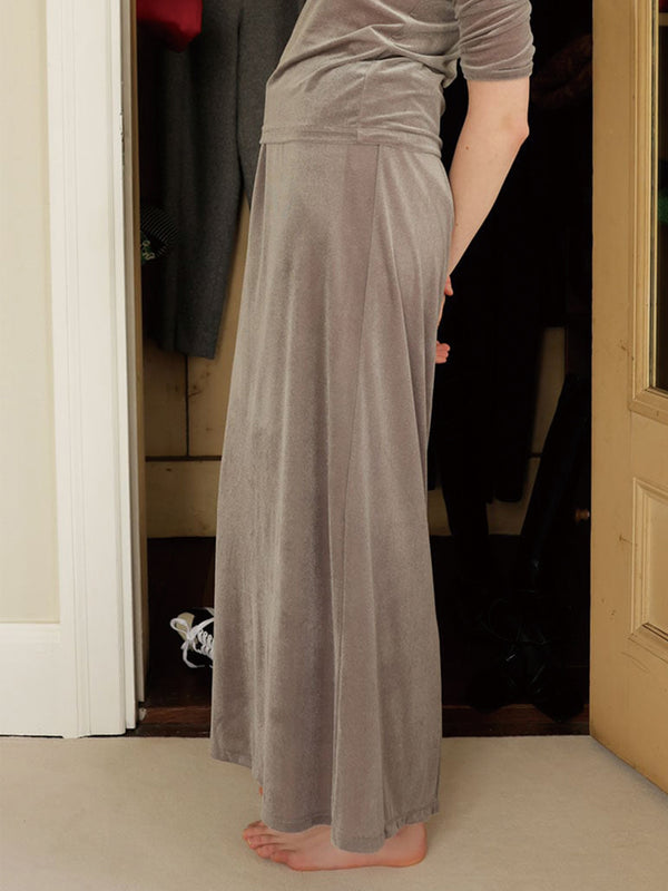 Soft Velour Straight Skirt