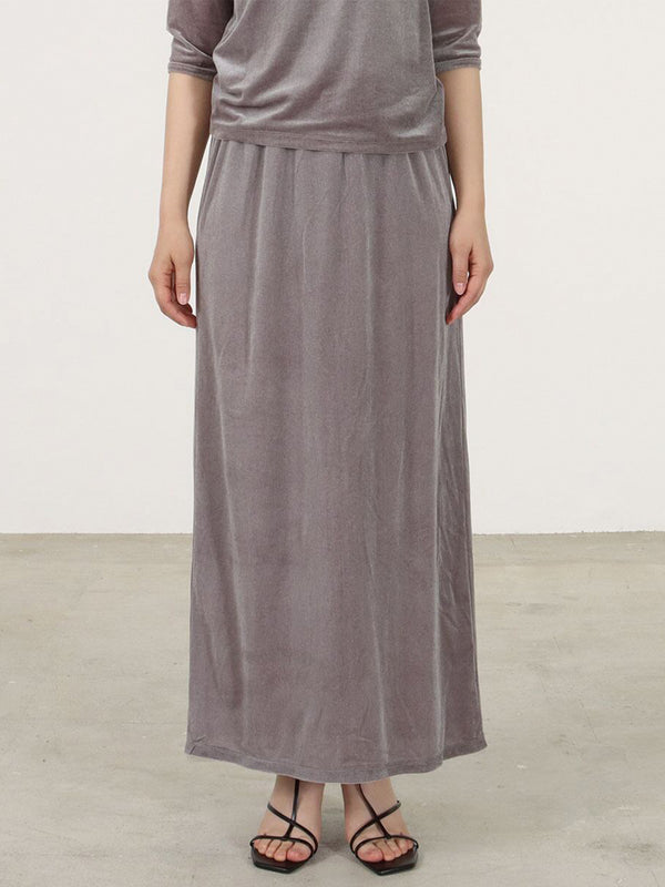 Soft Velour Straight Skirt