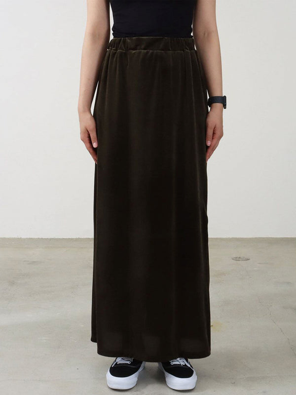 Soft Velour Straight Skirt