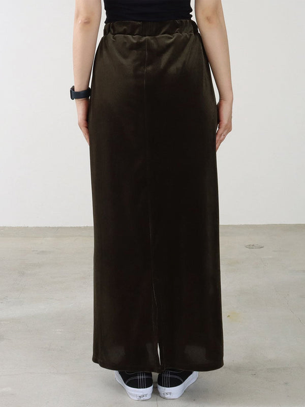 Soft Velour Straight Skirt