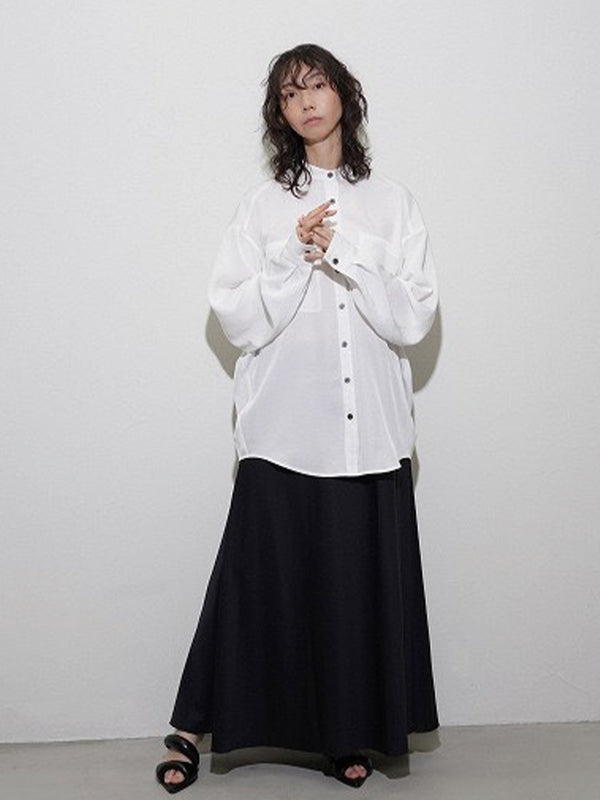 アームドレープグロッシーオーバーシャツ