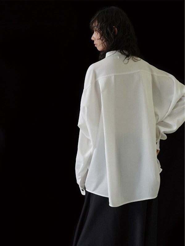 アームドレープグロッシーオーバーシャツ