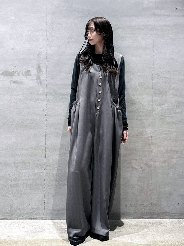 ギャザーポケットサロペット