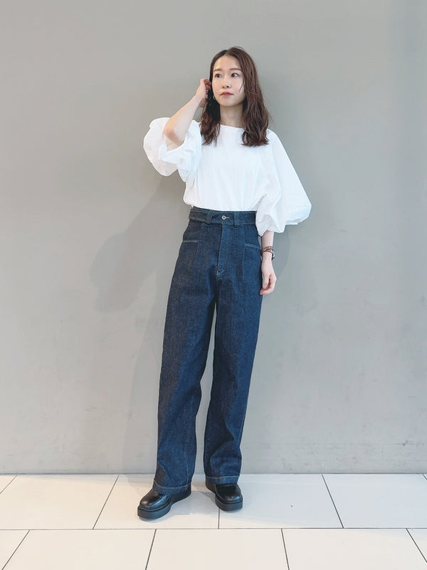 side belt denim pants