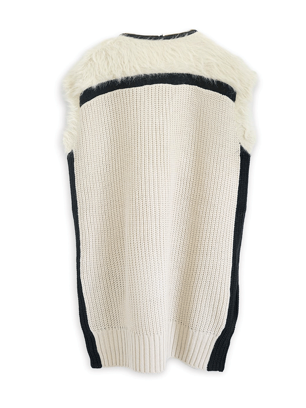 ファー×ニットベスト
