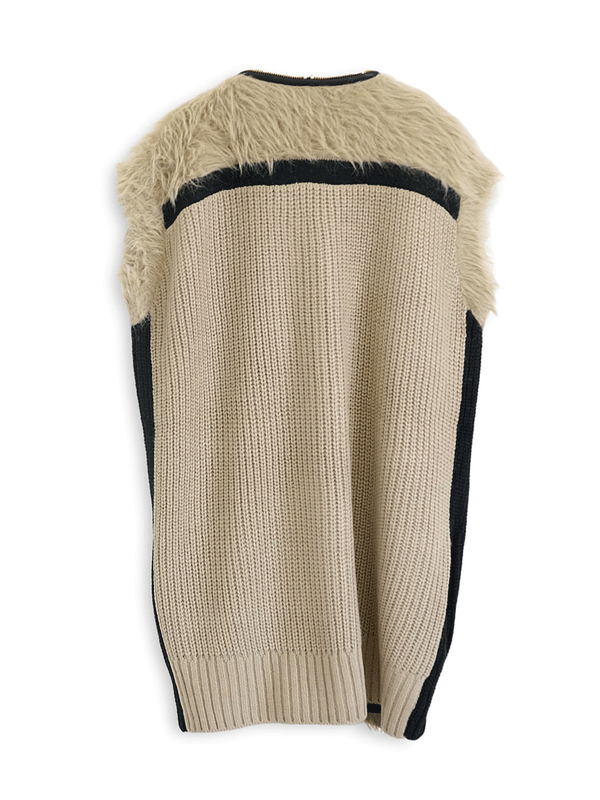 ファー×ニットベスト