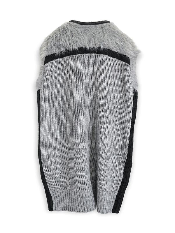 ファー×ニットベスト