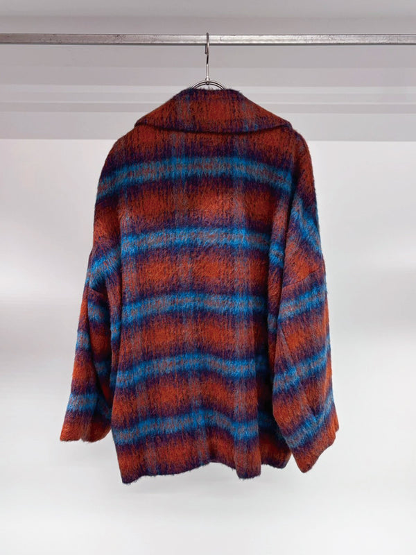 ウールシャギーチェックコート