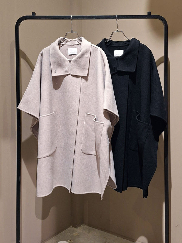 STAND COLLAR PONCHO COAT