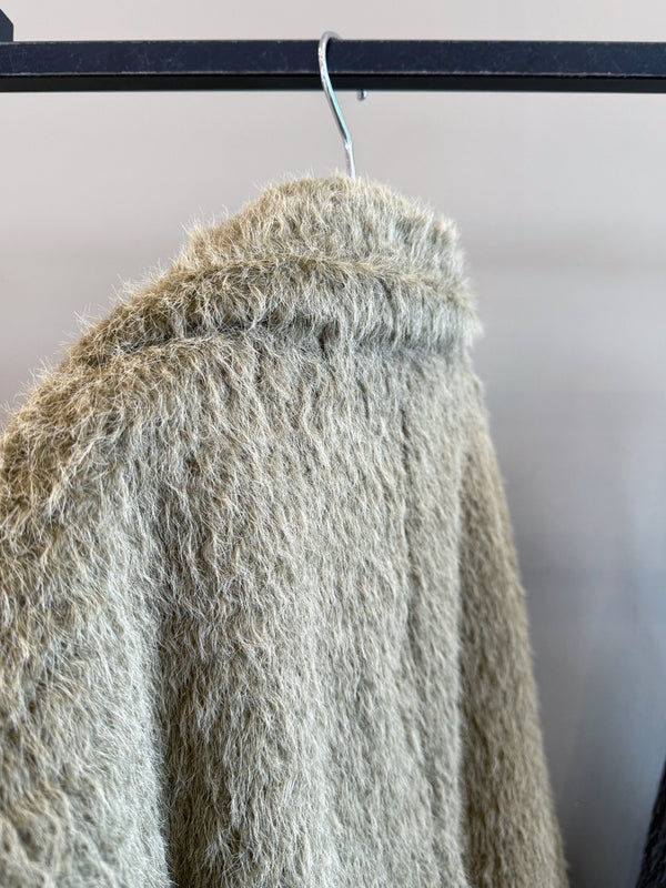 FUNNEL NECK SHAGGY COAT