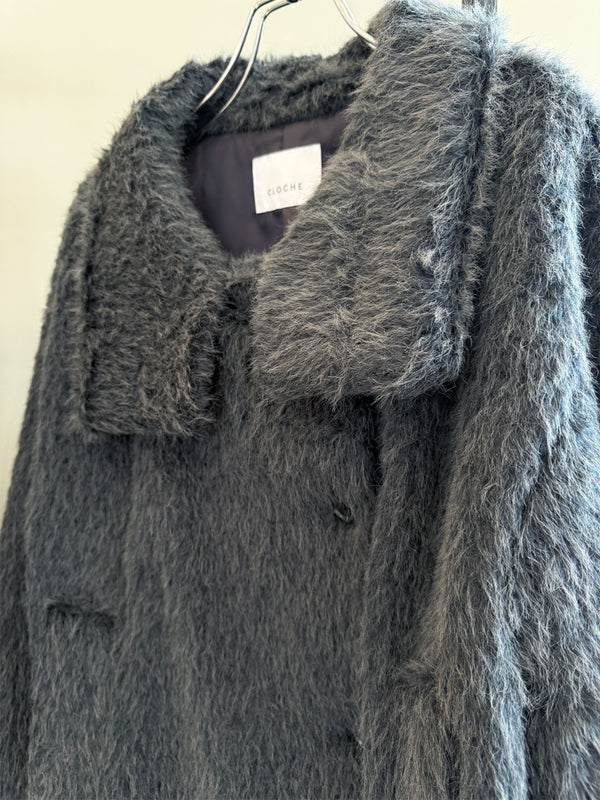 FUNNEL NECK SHAGGY COAT