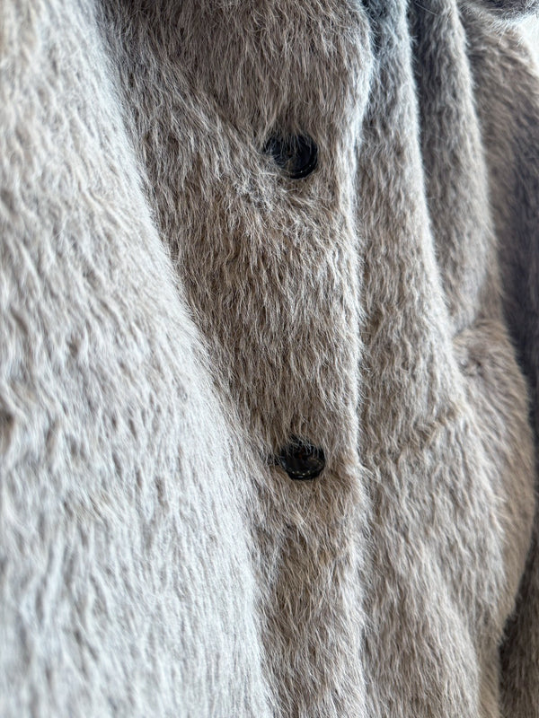 FUNNEL NECK SHAGGY COAT