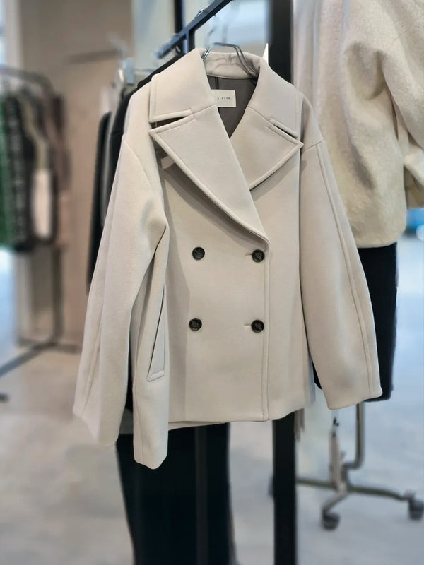 防風ウールライクダブルコート