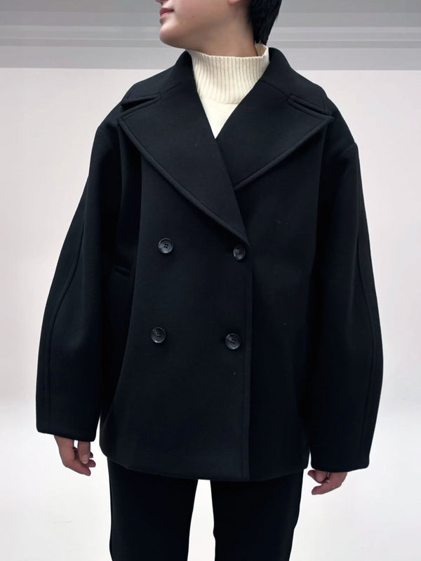 防風ウールライクダブルコート