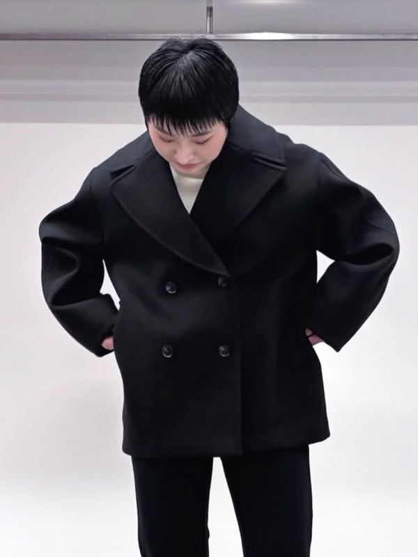 防風ウールライクダブルコート