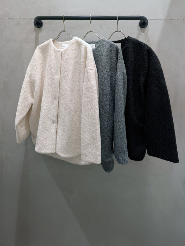 プードルボアノーカラーコート