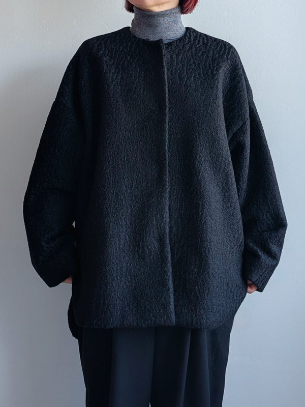 プードルボアノーカラーコート