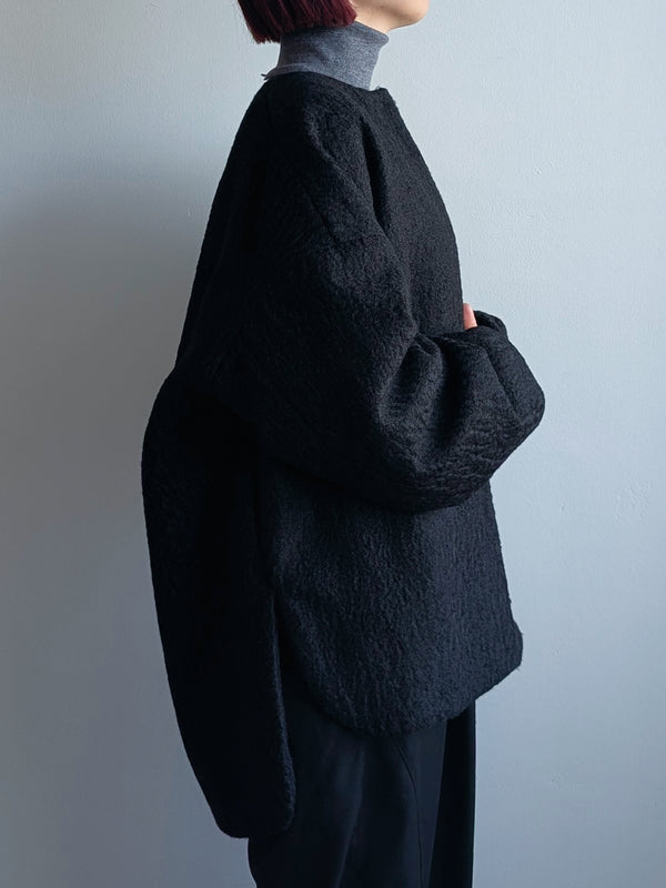 プードルボアノーカラーコート