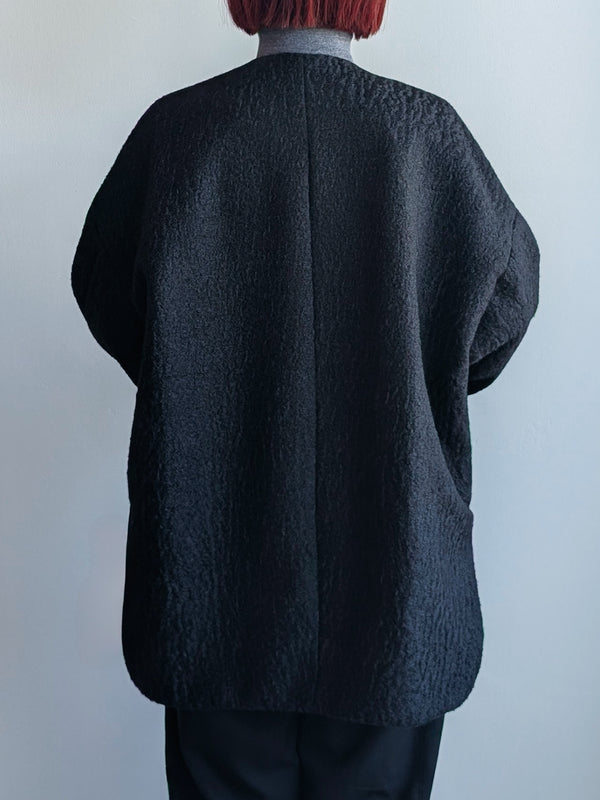 プードルボアノーカラーコート