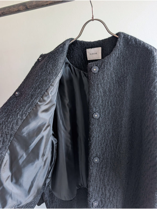 プードルボアノーカラーコート