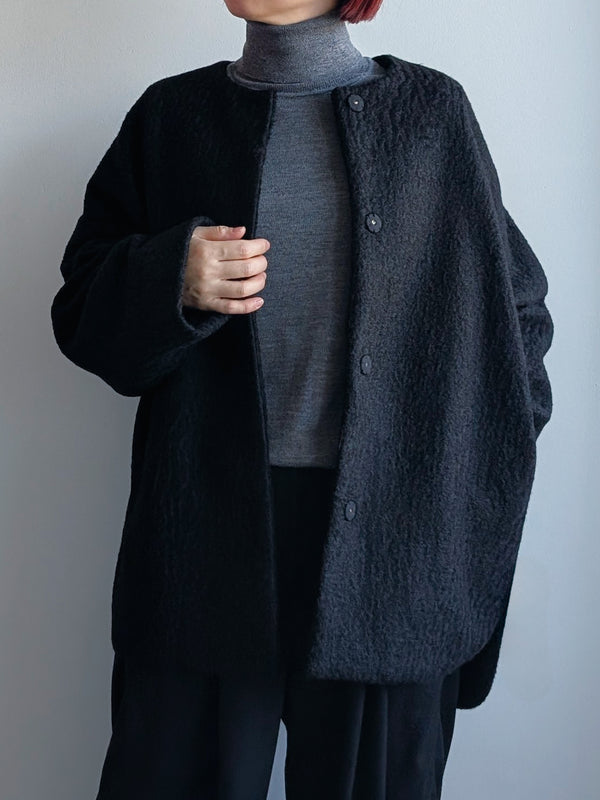 プードルボアノーカラーコート