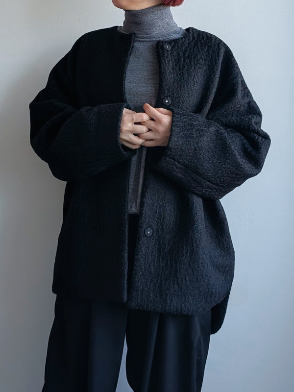 プードルボアノーカラーコート