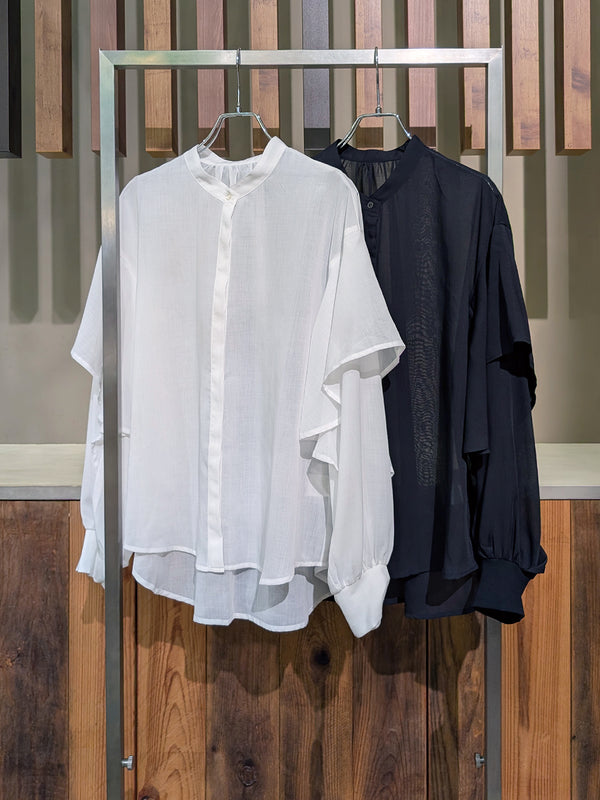 袖フリルシャツ