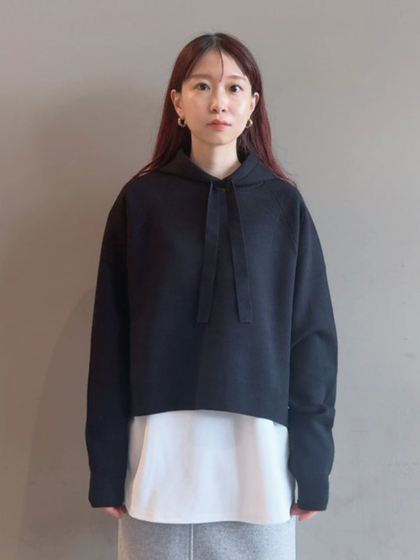 KNIT HOODIE GEORGETTE INNER SET