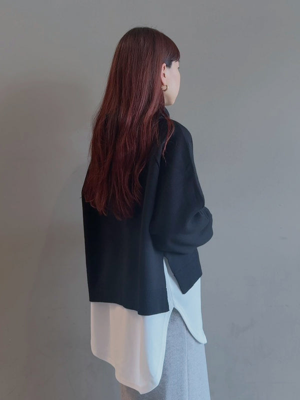 KNIT HOODIE GEORGETTE INNER SET
