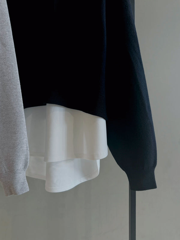 KNIT HOODIE GEORGETTE INNER SET