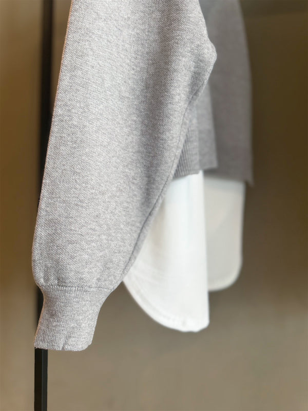 KNIT HOODIE GEORGETTE INNER SET
