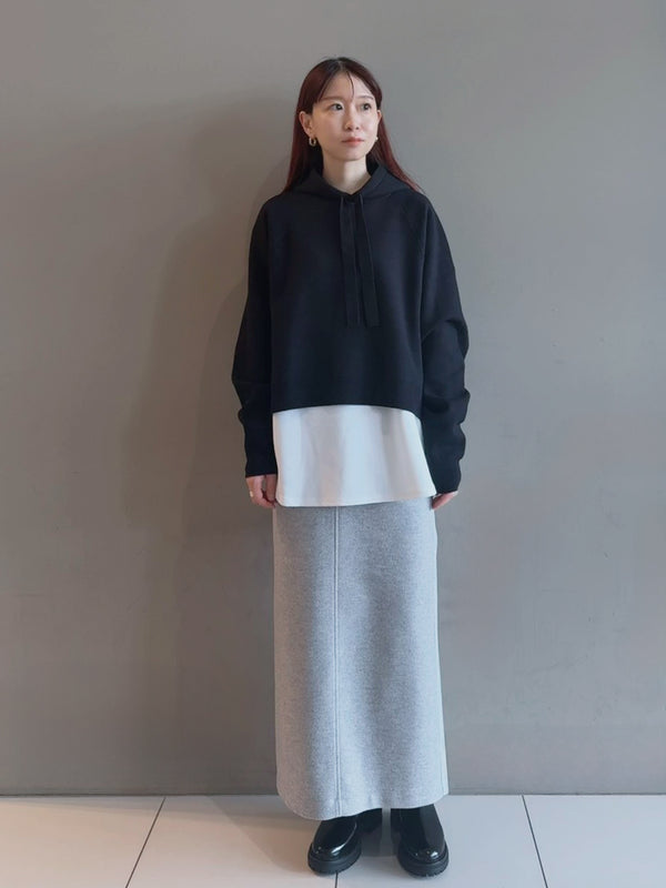 KNIT HOODIE GEORGETTE INNER SET