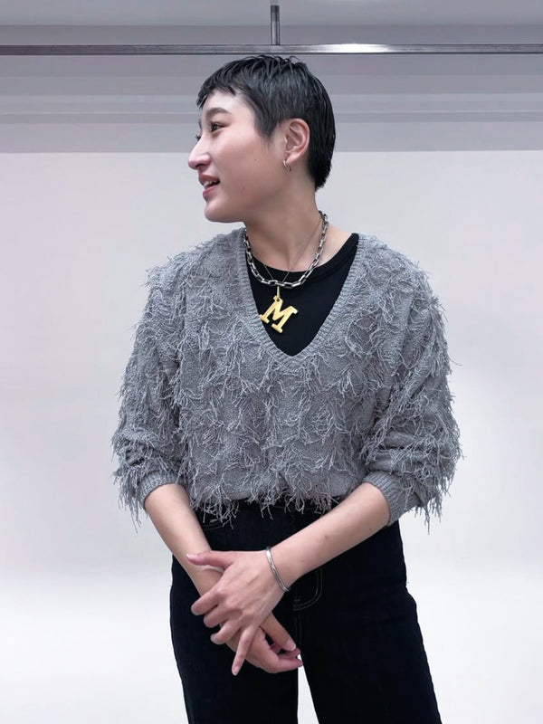 カットジャガードVネックPO