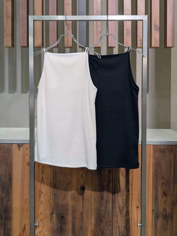 カップ付きリブキャミ