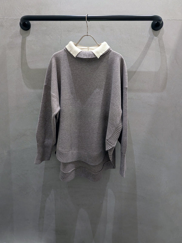 ダブルカラータートルニット