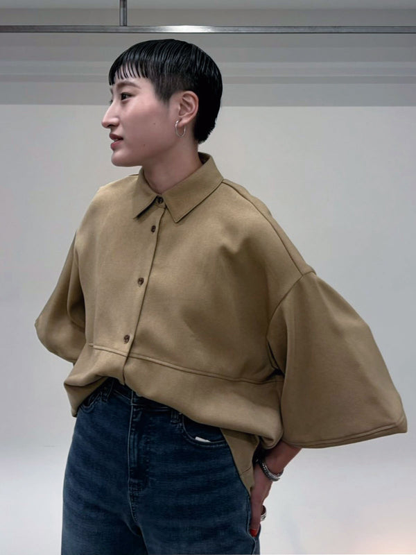 COCOON LIKE WOOL SHIRT