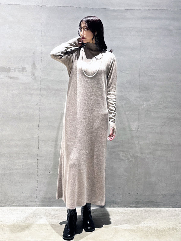 レイヤードニットワンピース