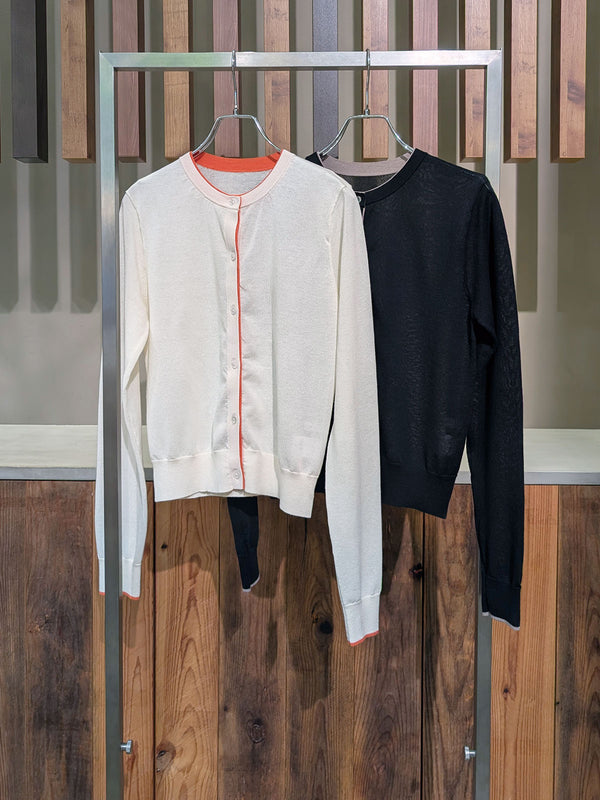 配色ニットカーディガン