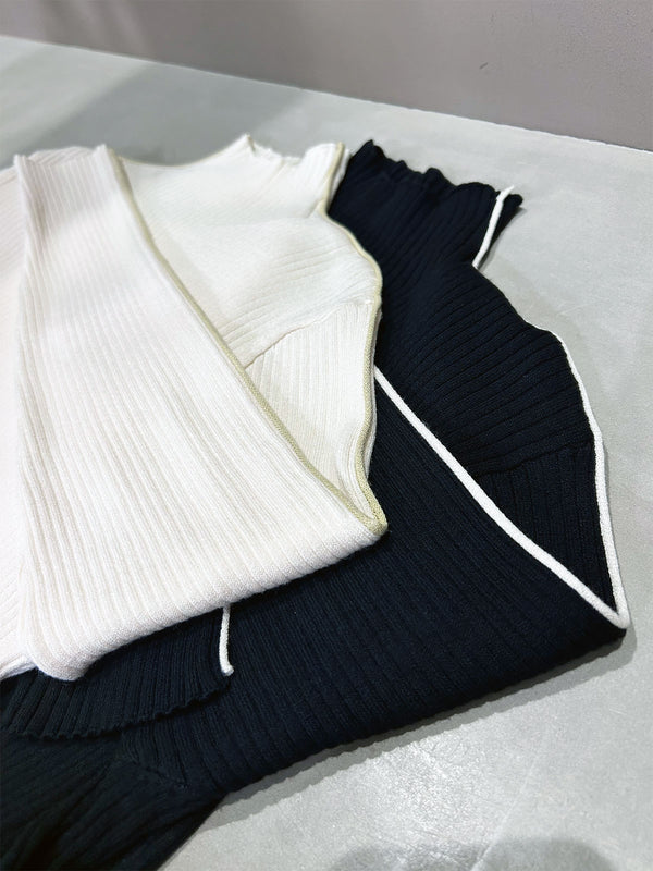 SIDE COLOR LINE KNIT