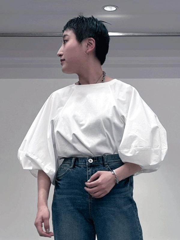 ランタンスリーブTシャツ