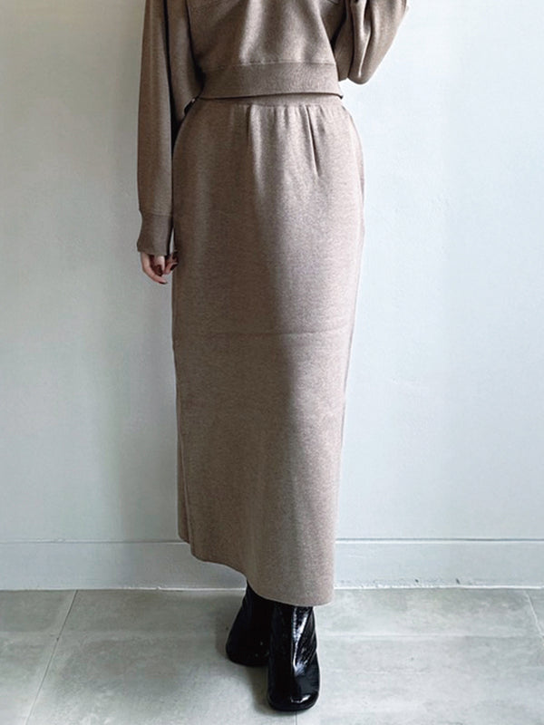 ハーフジップニットセットアップ