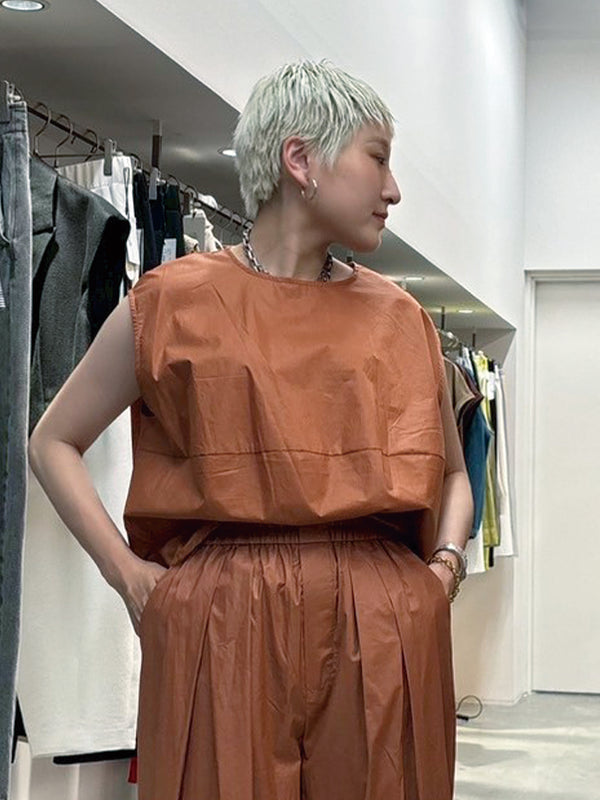 チンツ加工コットンブラウス