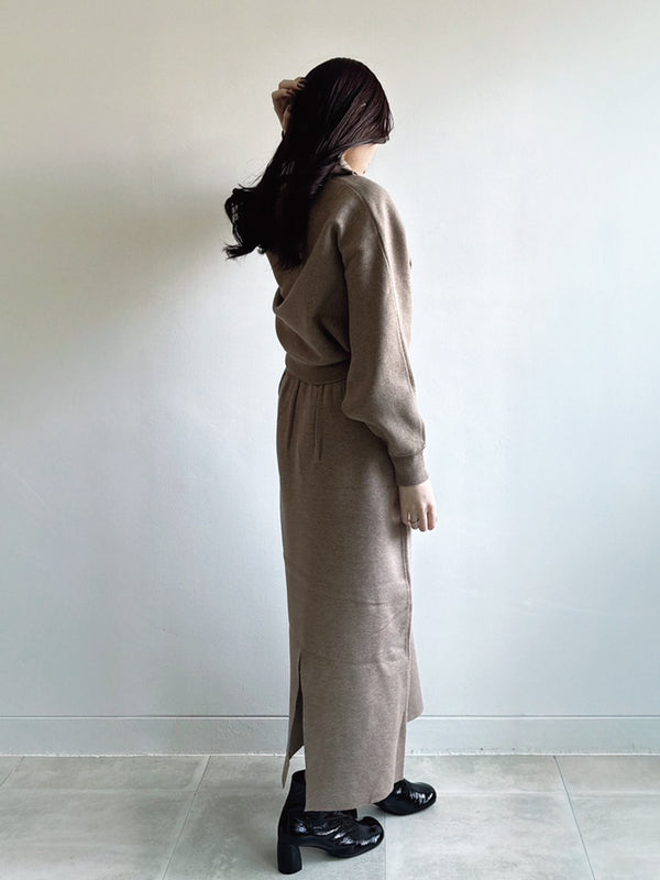 ハーフジップニットセットアップ