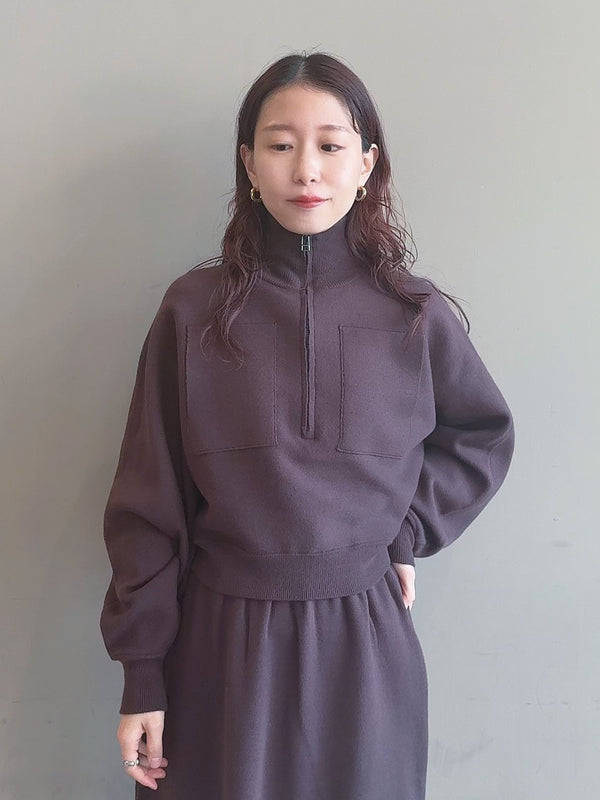 ハーフジップニットセットアップ
