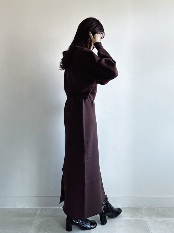 ハーフジップニットセットアップ