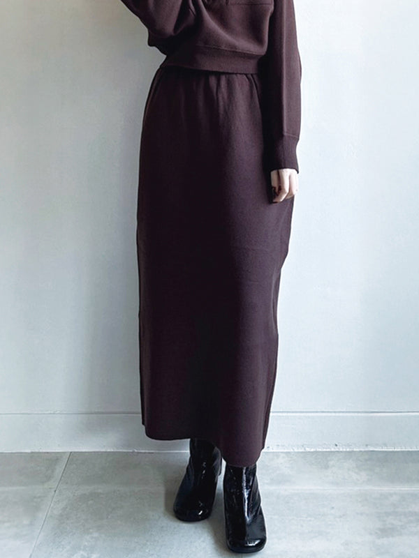 ハーフジップニットセットアップ