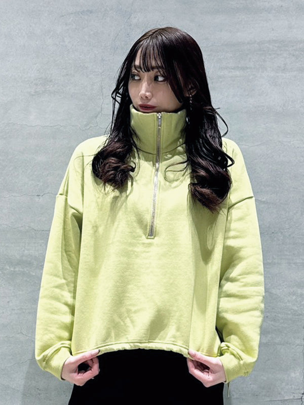 ハーフジップ裏起毛PO