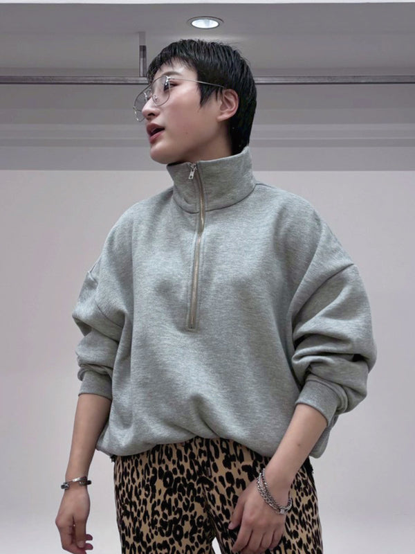 ハーフジップ裏起毛PO