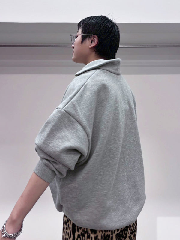 ハーフジップ裏起毛PO